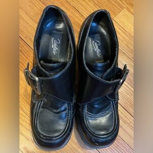 Candie's Vintage Buckled Black Chunky Heels